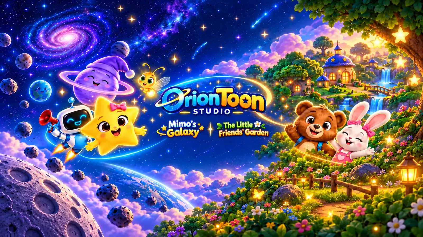 OrionToonStudio artwork featuring its two worlds