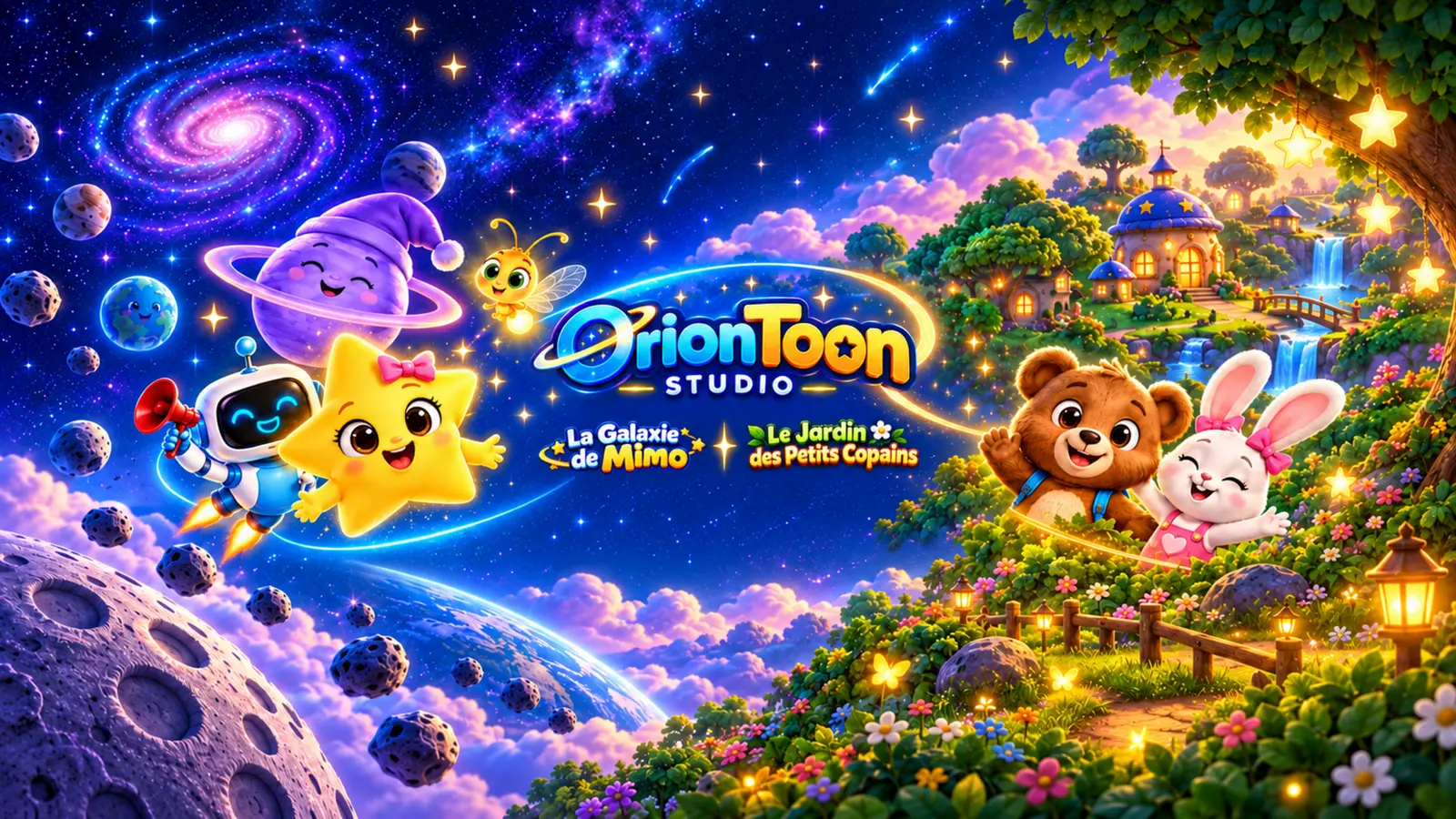 Illustration d’OrionToonStudio et de ses deux univers